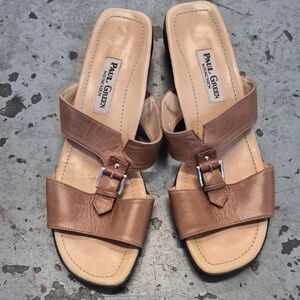 Paul Green Women's Brown Leather Sandals